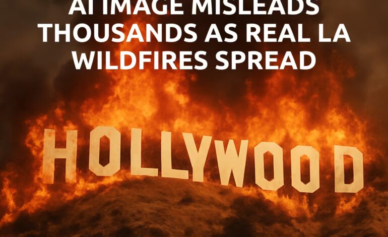 Hollywood Sign on Fire